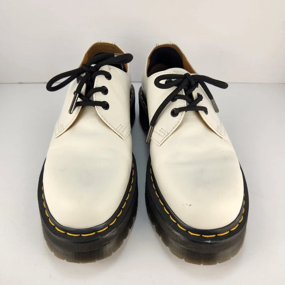 Dr. Martens 8053 Quad Platform Oxford Shoes White Leather Men's 9 EU 42